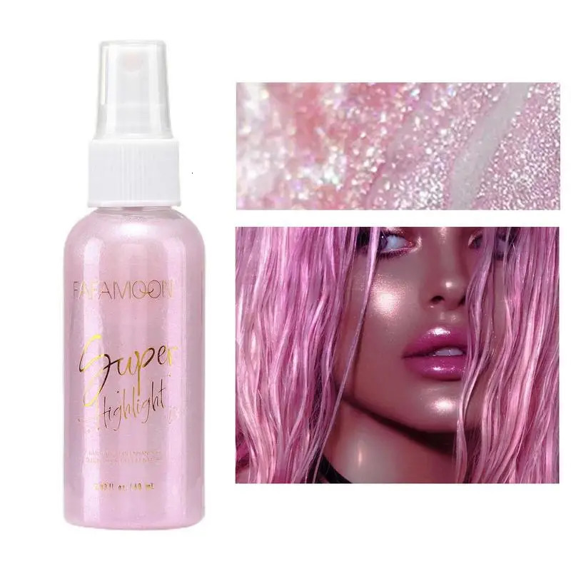 Highlighter Powder Spray High Gloss Glitter Powder Glitter Powder Spray Shimmer Sparkle Powder Face Body Highlighter 60ml 241209