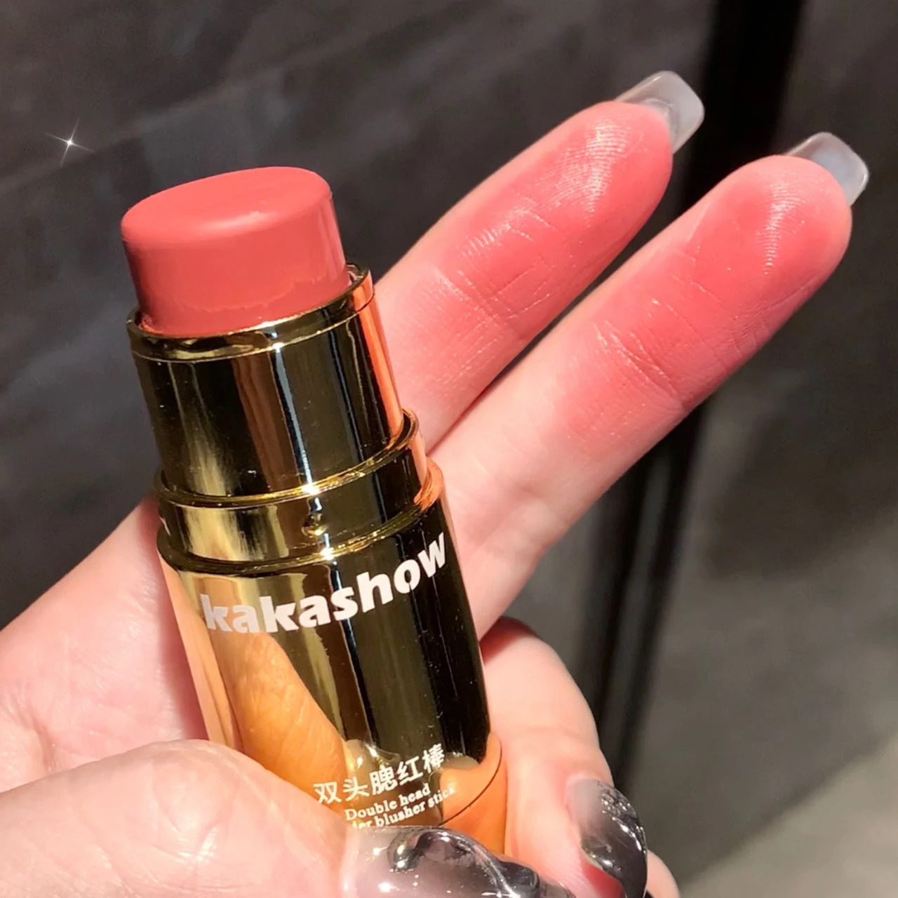 Double-ended Blush Stick Sponge Soft Face Brightening Low Saturated Blusher Cream Peach Pink Cheek Tint Korean Makeup Cosmetics 241209