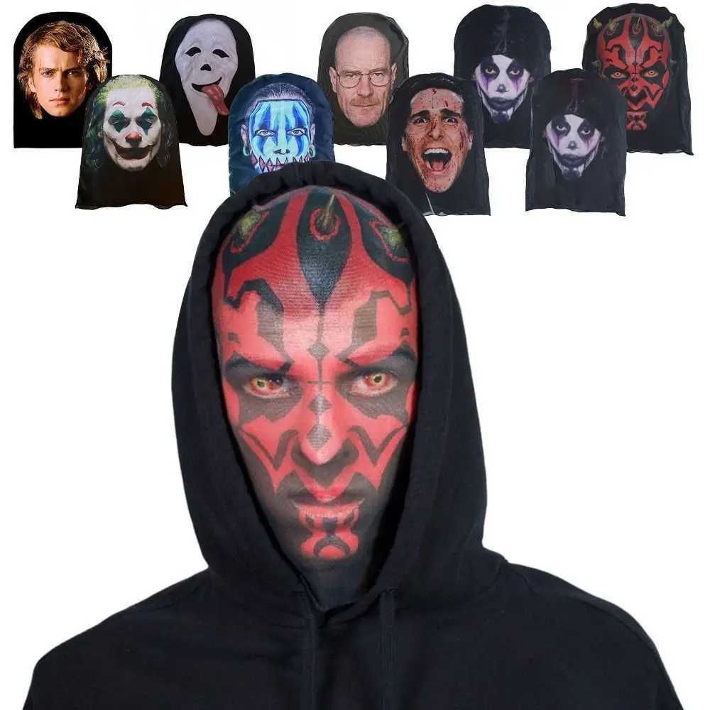 3pcsUnisex 3D Seamless Elastic Mesh Face Mask Multifunctional Outdoor Funny Riding Scarf Neckchief Dust Head Cover Headscarf CosplayXJ241209