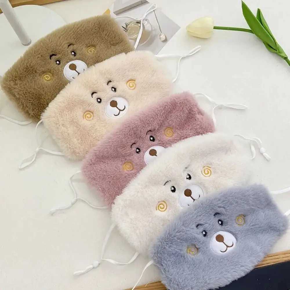 3pcsNew Autumn Winter Little Bear Mask Outdoor Cold Proof Embroidery Face Mask Thicken Keep Warm Windproof MaskXJ241209