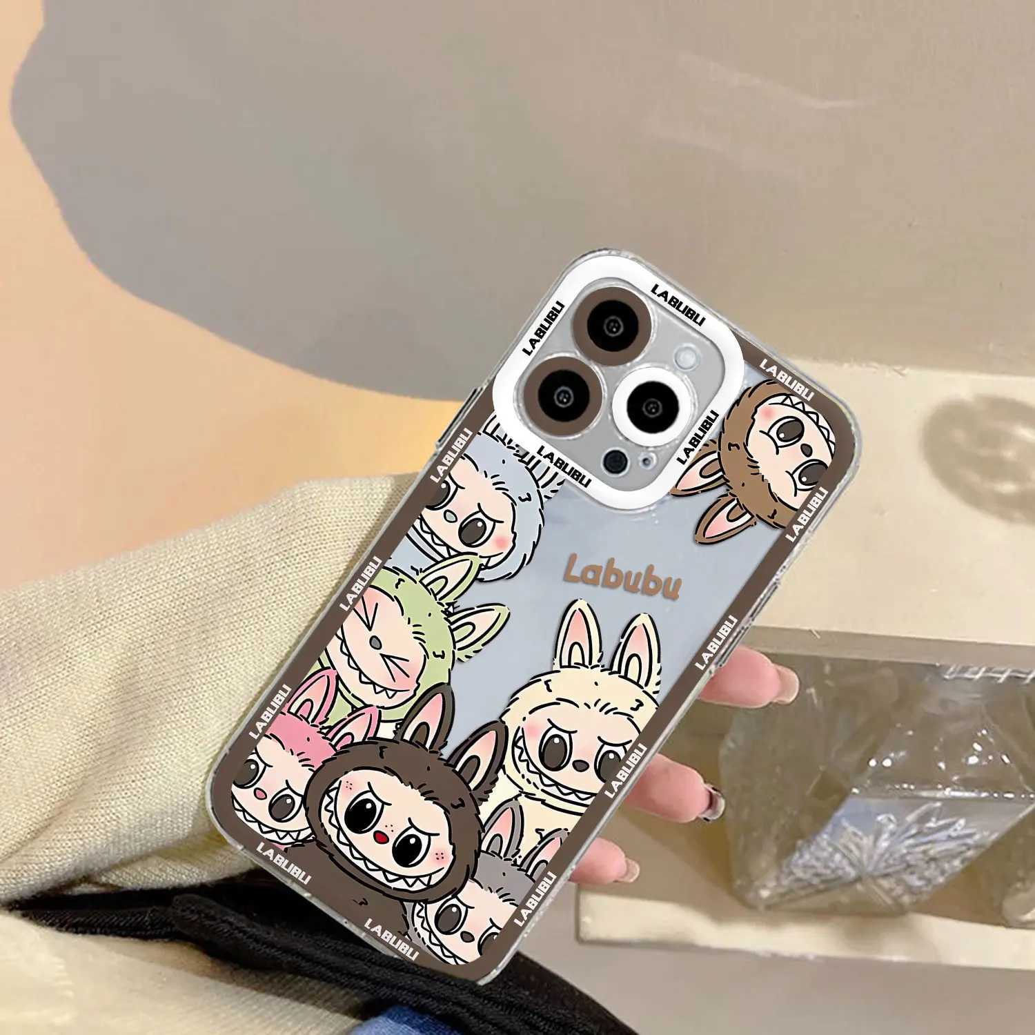 New Cute Doll LABUBU Phone Case Suitable for iPhone 16 15 14 13 12 11 Mini Pro Max X XR XSMax 7 8 Plus SE20 Transparent Cover M241209