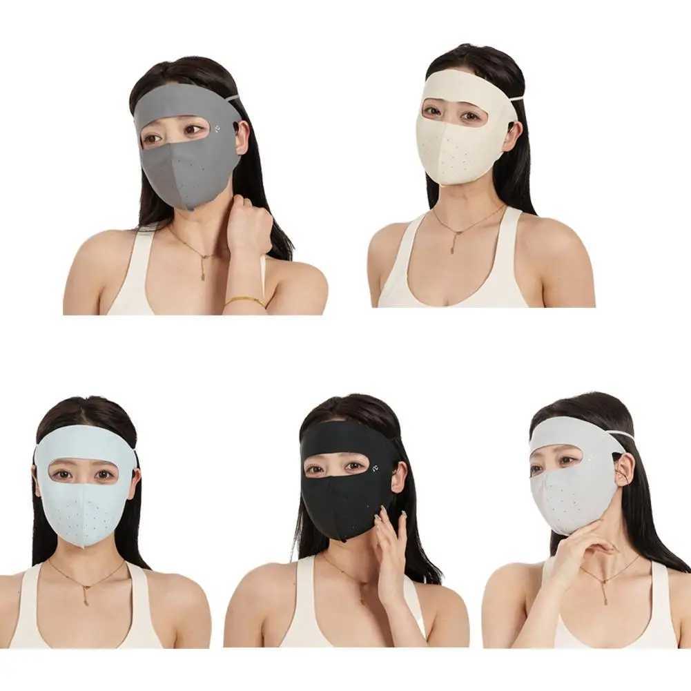 3pcs1PC Summer Ice Silk Sunscreen Mask Full Face Sun Protection Mask Forehead Thin Section Breathable Anti Ultraviolet Face MaskXJ241209