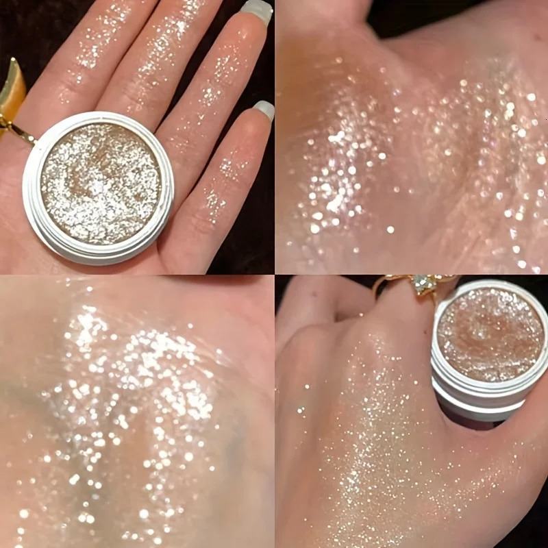 Shimmer Glitter Mashed Potatoes Highlighter Shine Highlighter Makeup Gel Face and Body Brighten Glitter Natural Contour Makeup 241209