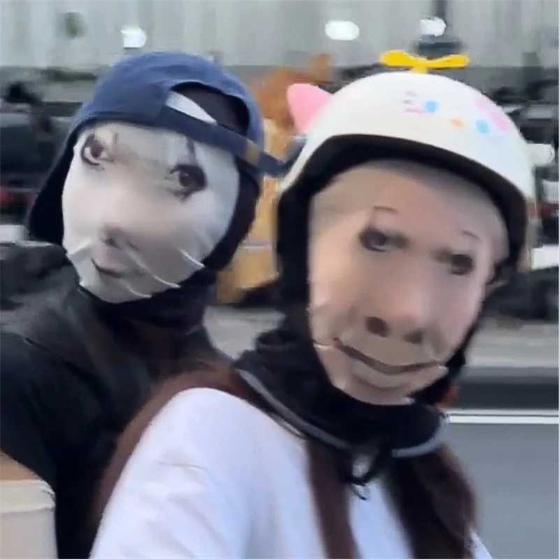 3pcs2024 New 3D Printed Funny Emoticons Mask Elastic Mesh Full Face Mask for Men Women Cosplay Headwear Fashion Hood Hat HeadgearXJ241209