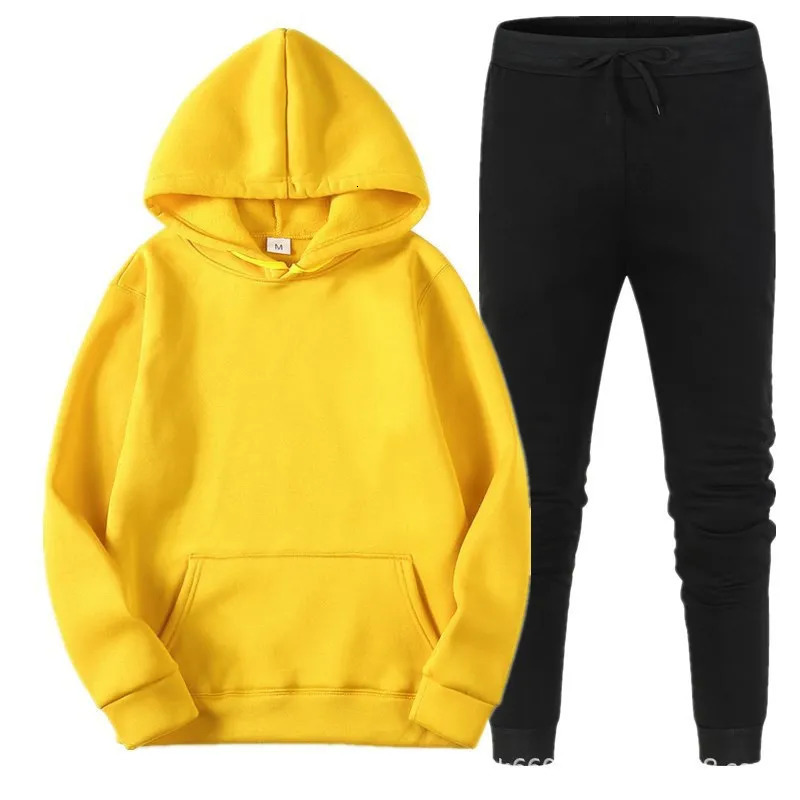 2024 autumn and winter men and women can pullover hoodie jogging pants two-piece Set hip hop sportswear suit fashion trend 241209