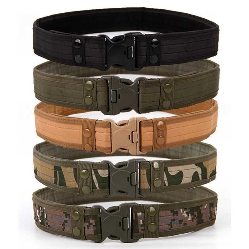 Quick release tactical belt new military Cbat belt fashionable mens canvas belt mens outdoor hunting camouflage 130cm X241209
