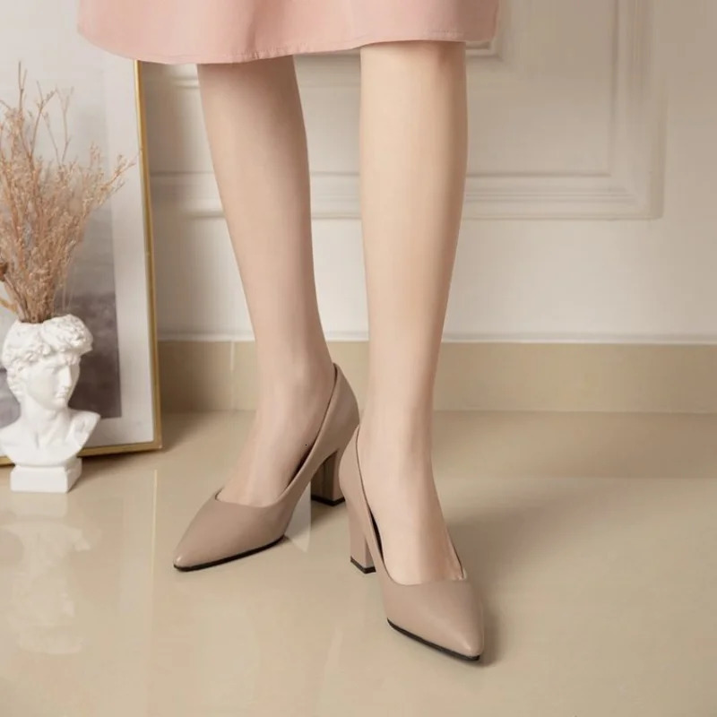 Plus Size 35-42 Basic Pumps Pointed Toe High Heels Boat Shoes for Woman Dress Shoes Shallow White Wedding Shoes Black 241209