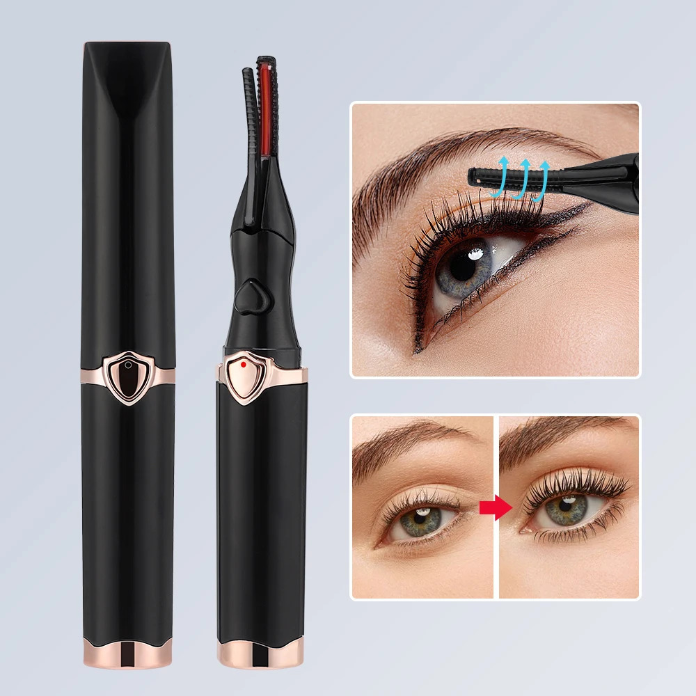Electric Heated Eyelash Curler Long Lasting Hold Eyelash Curling Device False Eyelashes Clip Comb Women Makeup Beauty Tools 241209