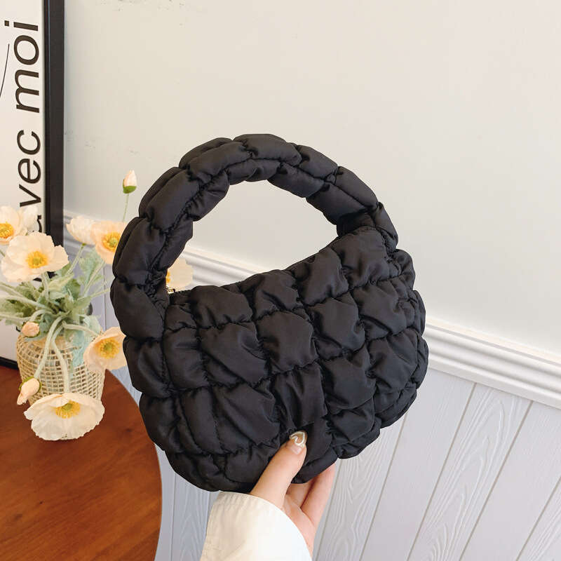Korean version niche pleated versatile mini cloud bag high-end casual small handbag