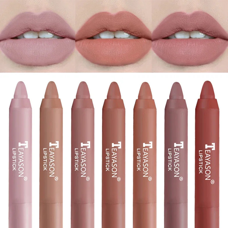 Nude Series Velvet Matte Lipstick Pencil Waterproof Long Lasting Red Lip Stick Non-Stick Cup Makeup Lip Tint Pen Cosmetic Makeup 241209