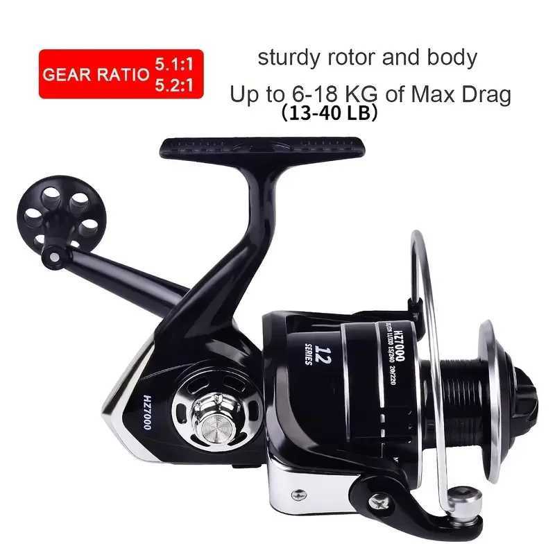 12+1BB High Speed Rock Fishing Wheel All Metal Spool Spinning Reel Line Spool Carp Fishing ReelXJ241209