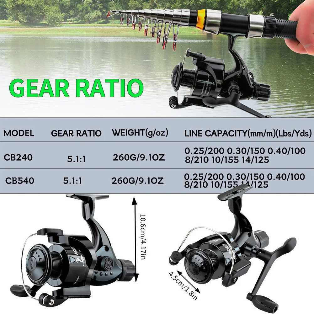 Spinning Wheel 5 Ball Bearings All Purpose Fishing Spinning Reel 5.1/1 Gear Ratio Carp Fishing Reel for Freshwater SaltwaterXJ241209