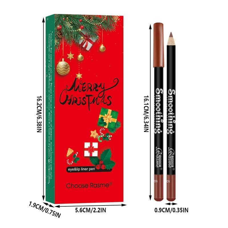 Bare brown lip pencil line matte smooth waterproof lipliner durable non stick cup lipstick pen beauty makeup Christmas boxXJ241209