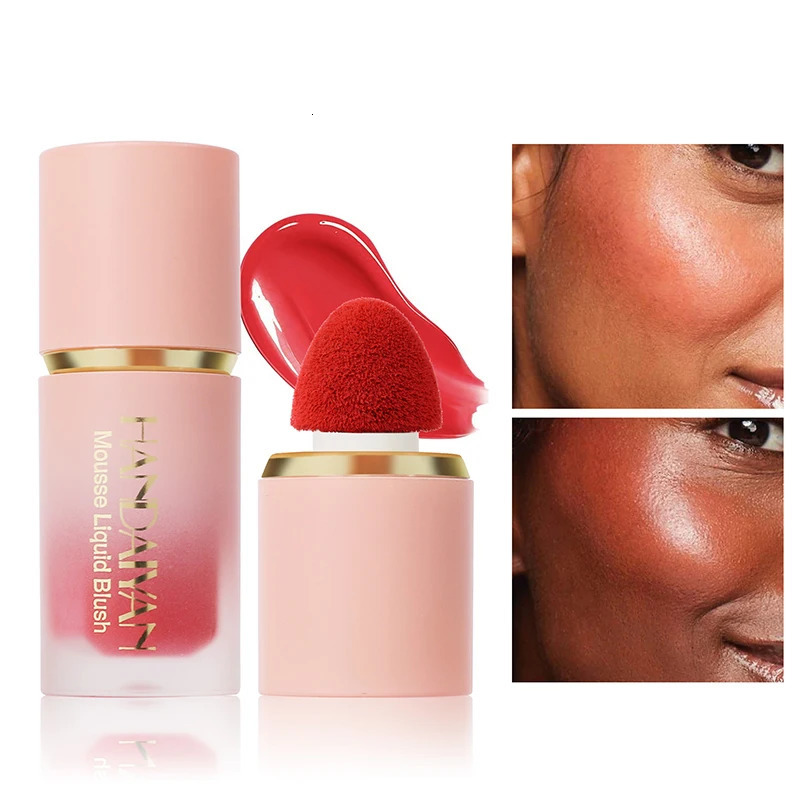 Handaiyan Matte Glitter Face Liquid Blusher Smooth Cheek Eye Mousse Blush Highlighter Stick Rouge Waterproof Contour Makeup 241209