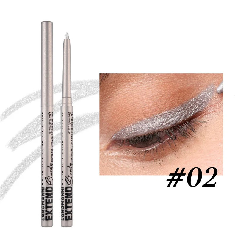 Waterproof Eyeliner Gel Pencil Gold Brown Lying Silkworm Pen Soft Easy Wear High Pigment Matte Eyeliner Lasting Shiny Eye Makeup 241209