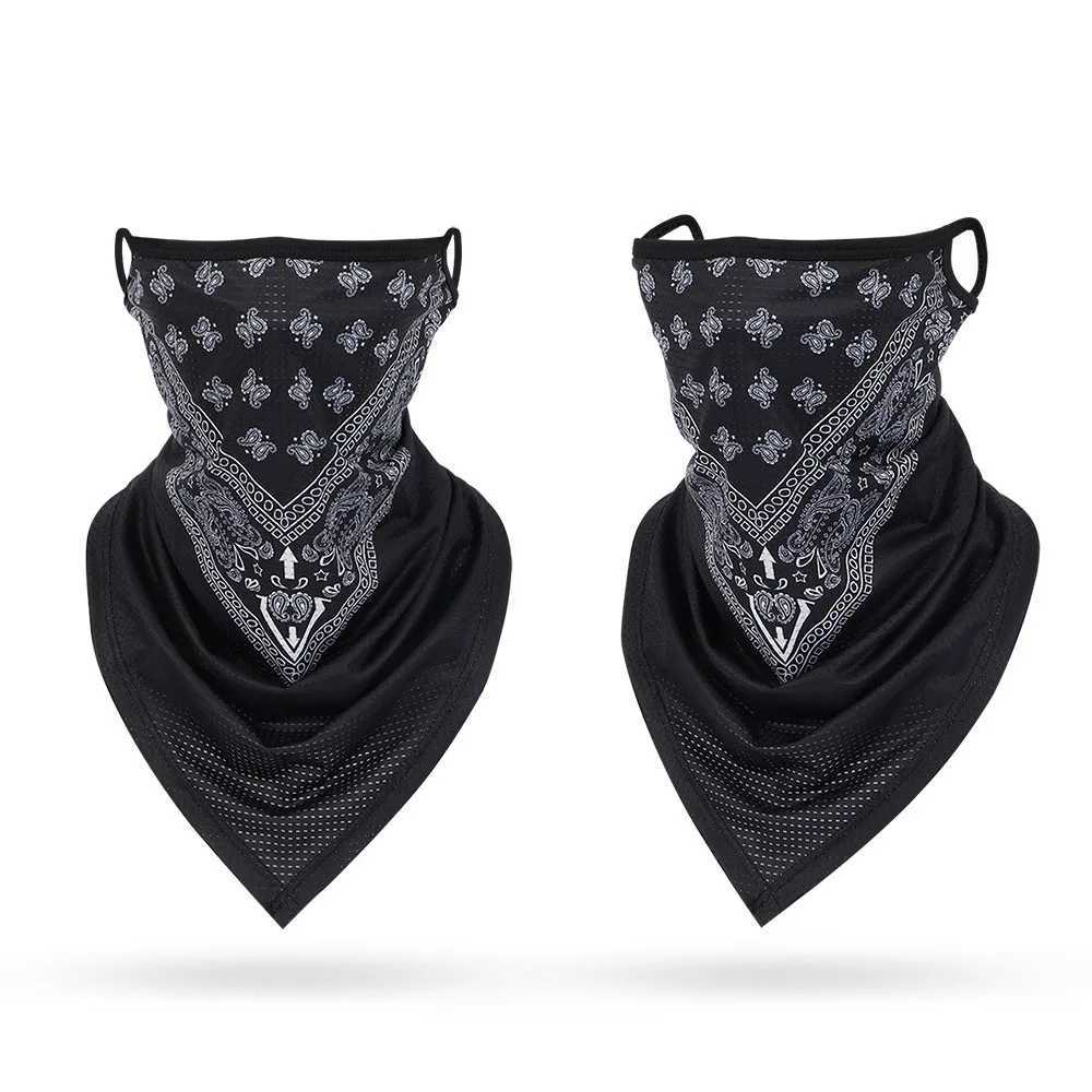 3pcsBlack White Red Bandanna Masks Earloops Mesh Breathable Paisley Bandana Triangle Face Neck Cover Balaclava Men Women ProtectiveXJ241209