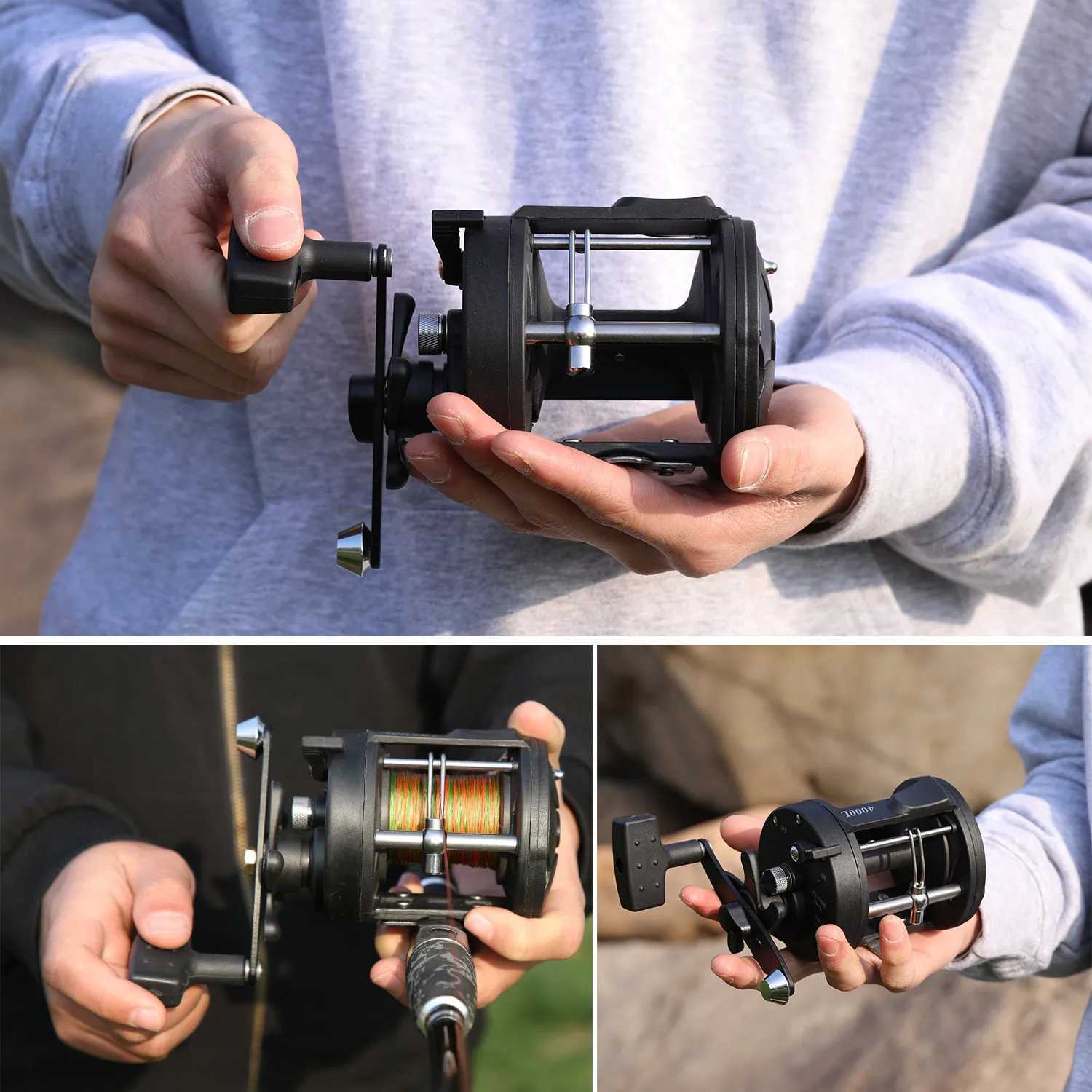 Sougayilang Trolling Reel Drum Fishing Reel ft/Right Hand Casting Sea Fishing Reel Large Line acity Baitcasting ReelXJ241209