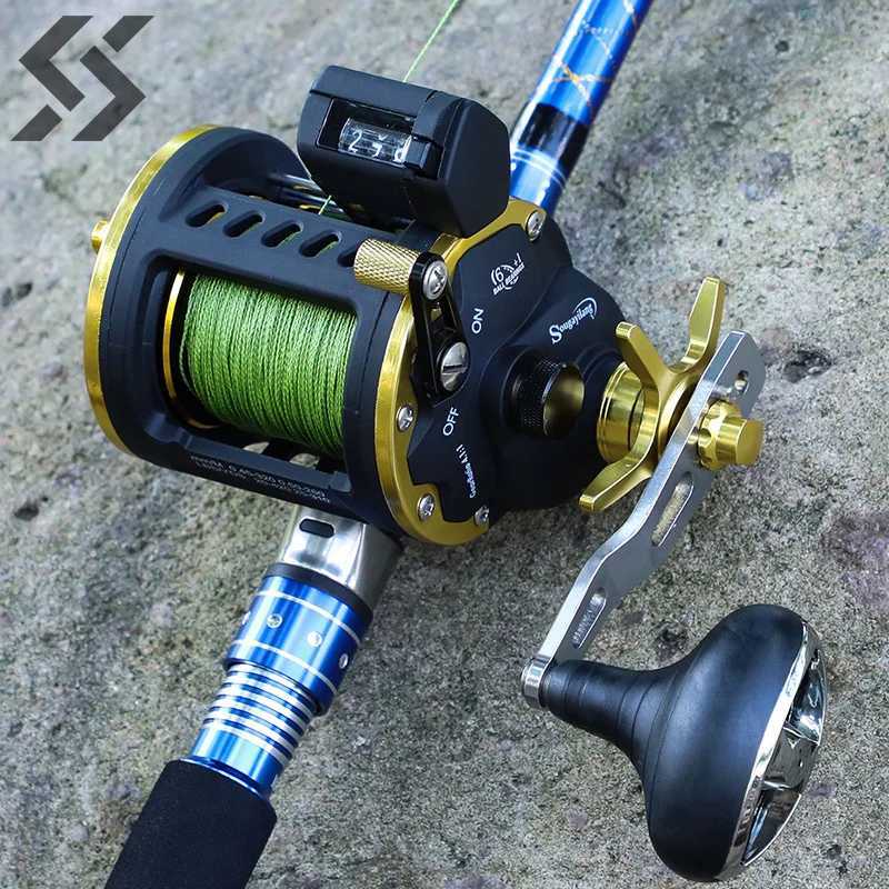 Sougayilang Saltwater Fishing Reels Cast Drum Wheel Trolling Casting Reel Boat Ocean Fishing Reel Round Baitcasting Reel PescaXJ241209