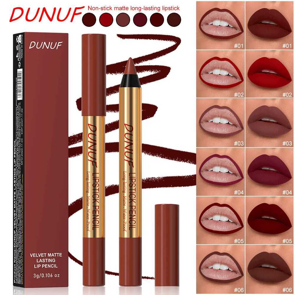 1Pc Matte Brown Lipstick Pencil Crayon Lip Liner Non-stick Cup Lipliner Pen Velvet Lip Outline Contour Lasting Waterproof MakeupXJ241209