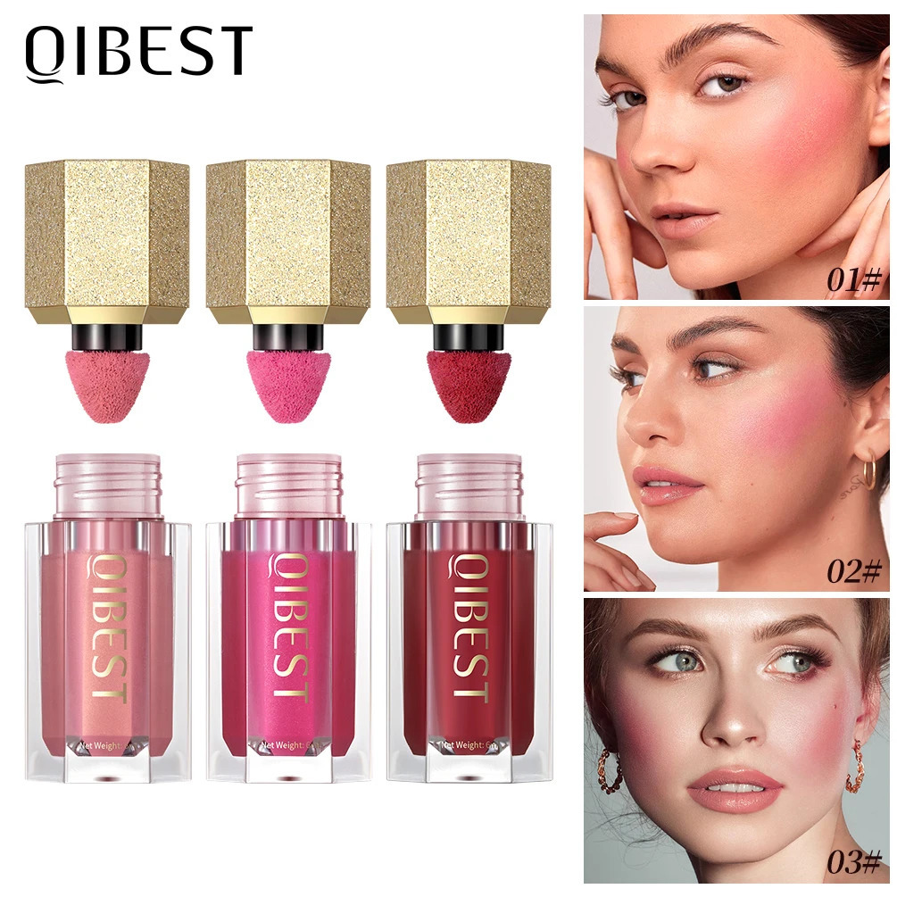 QI Cheek Rouge Silky Smooth Brighten Skin Multi-use Natural Cheek Tint Blush Face Makeup Liquid Blush Face Blusher Cream 241209