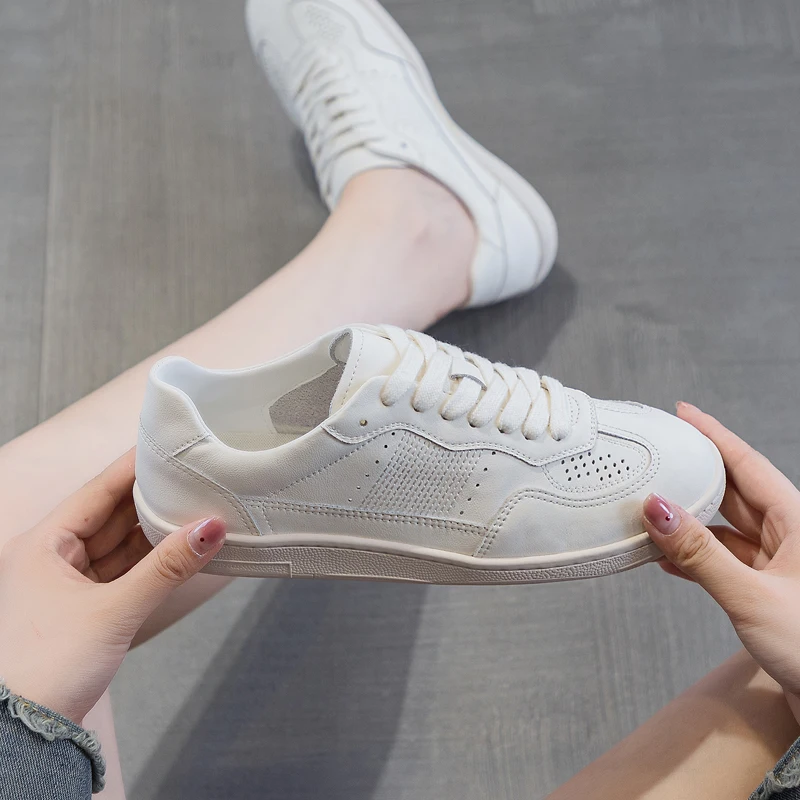AIYUQI Women's Sneakers Autumn Genuine Leather Casual Shoes Women Strappy Flat Student Shoes Women