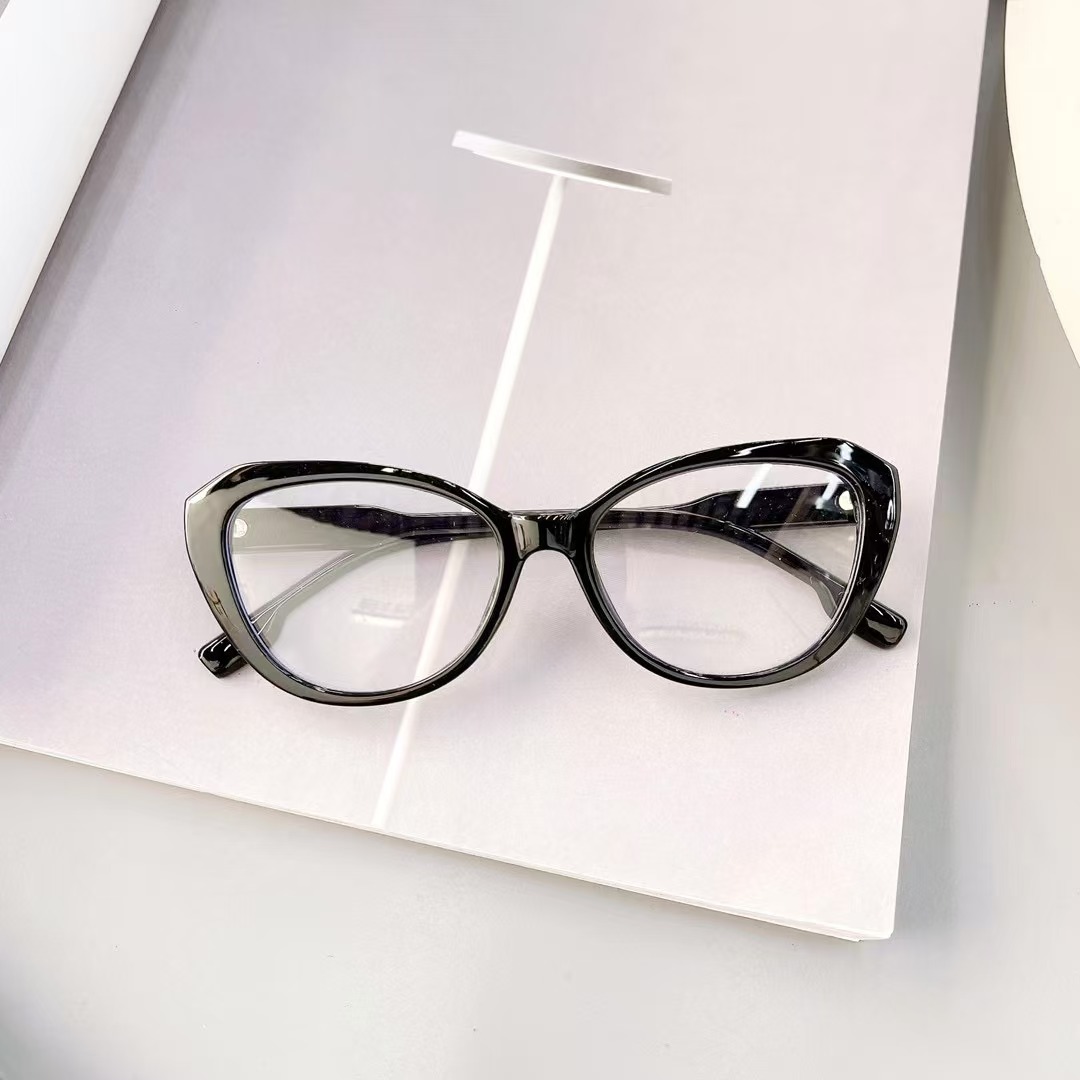 Fashion women's cat eye design frame full rim glasses personalised plastic personalised glasses leg design glasses for travelling for photos