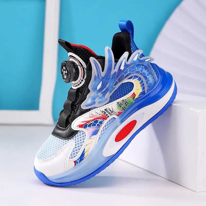Childrens shoes boys sports shoes luxury basketball shoes for children aged 4 to 12 dragon designer summer anti slip tennis sports boys shoes X241209