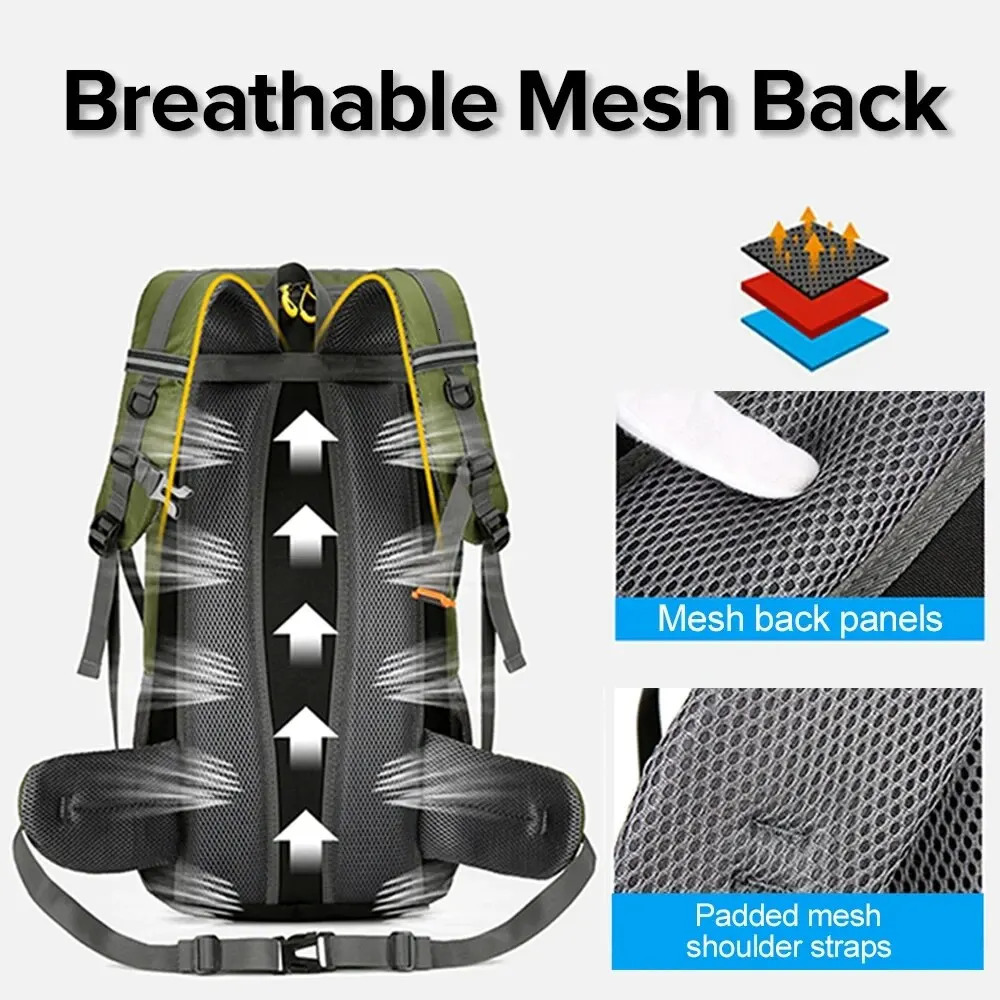 High Capacity Multifunctional Hiking Backpack Men Outdoor Sport Travel Backpack Bag Women 50L Hiking Climbing Fishing Backpack 241209