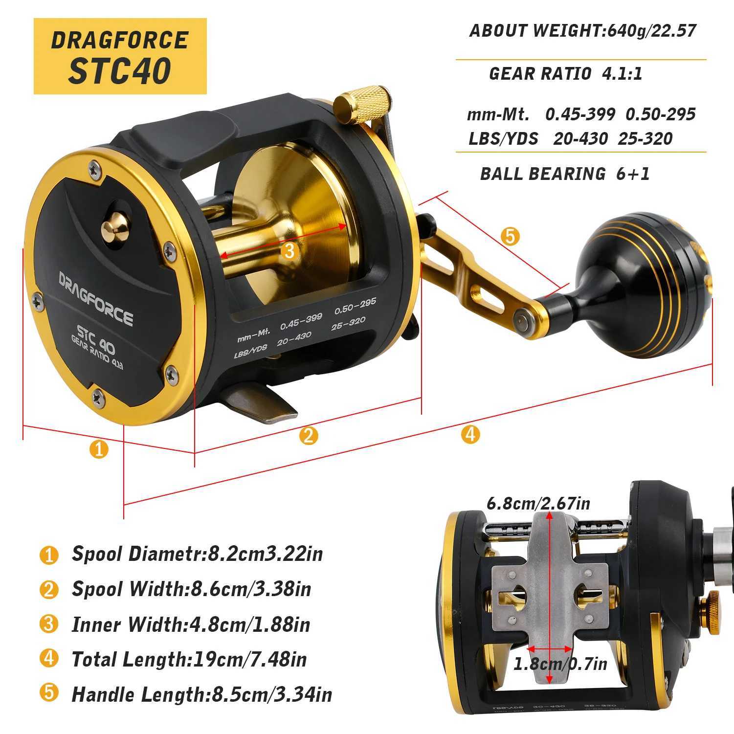 Sougayilang Trolling Reel Saltwater vel Wind Reel Drag Reels Boat Fishing Ocean Fishing for Sea Bass Grouper Pesca 6+1BB/4.1 1XJ241209