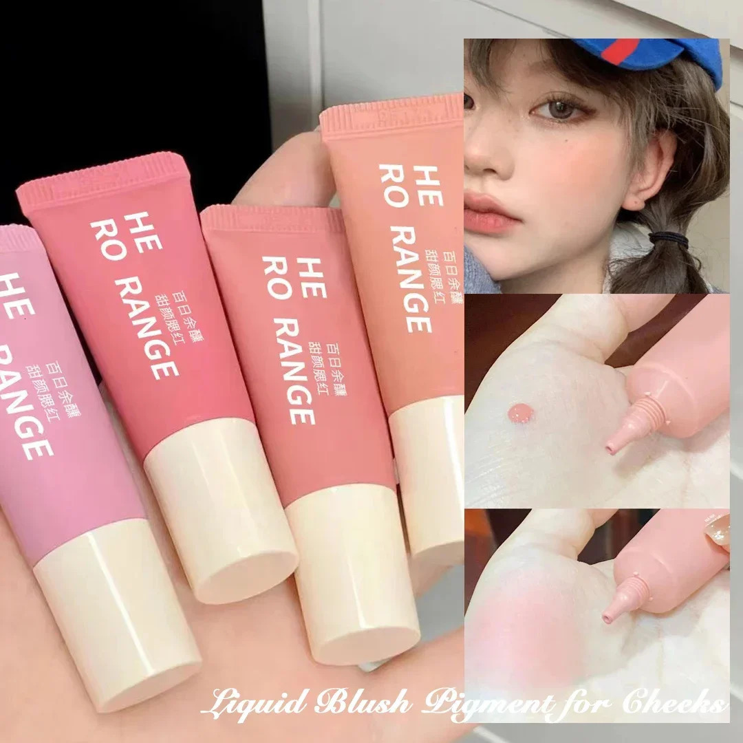 Cheek Blush Pigment Tube Moisturizing Rouge Blush Professional Cosmetic for Face Blusher Lasting Liquid Blush Brightening Makeup 241209