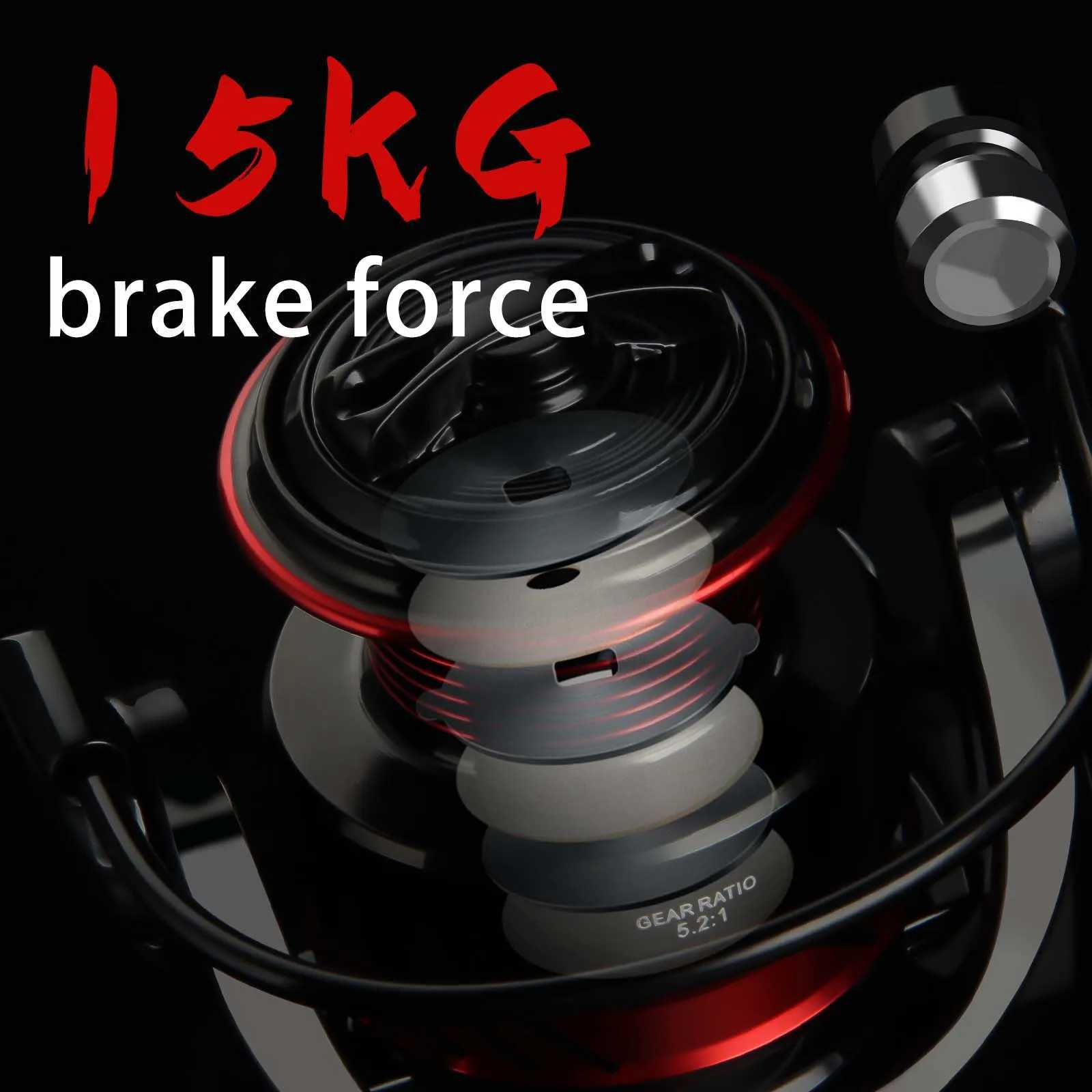 HAUT TON 1000-7000 Series Spinning Reel 5.2 1 Gear Ratio 13+1BB Fishing Reel Max Drag 10KG For Saltwater Freshwater FishingXJ241209