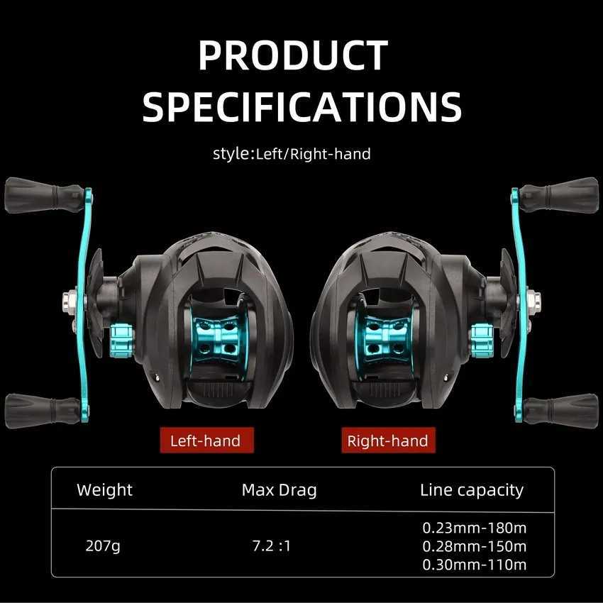 New Baitcasting Reel High Speed 7.2 1 Gear Ratio 19+1BB Fresh Saltwater Brake Syst Ultralight Reels Fishing WheelXJ241209