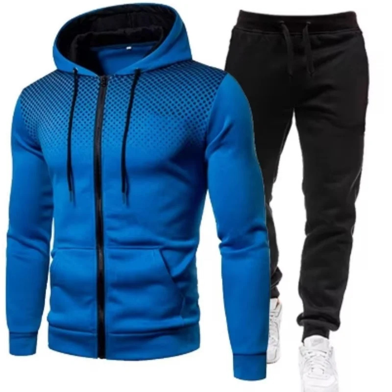 2024 Mens Autumn Winter Sets Zipper HoodiePants Pieces Casual Tracksuit Male Sportswear Clothing Sweat Suit 241209