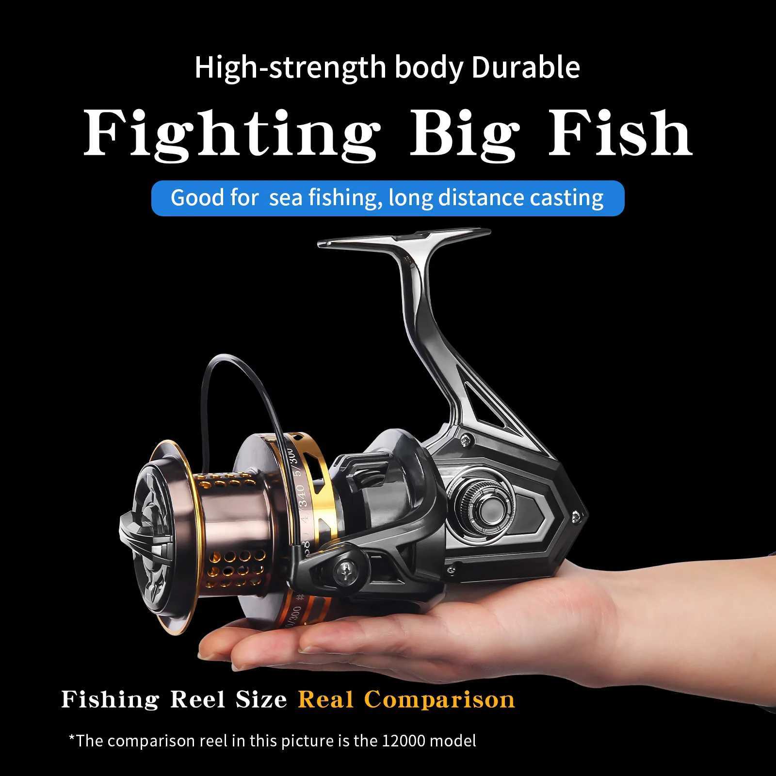 HAUT TON 8000/10000/12000 BIG GAME 5.1 1/4.1 1Surf Spinning Fishing Reel20KG Drag Power. lash-Free BearingsMetal ReelXJ241209