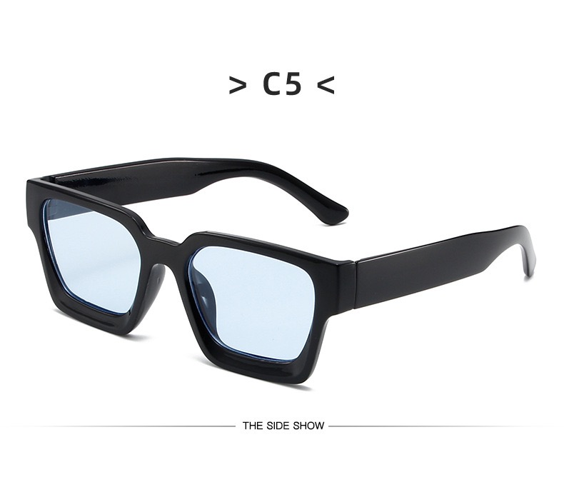 Fashion women's square frame full rim glasses personalised plastic minimalist glasses simple design glasses for travelling for photos