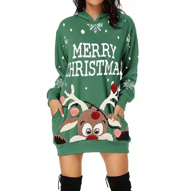Women Dress Funny Actor Nicolas Cage 3D Print Loose Daughter Dresses Long Sleeve Casual Streetwear Christmas Pocket Dress W220616
