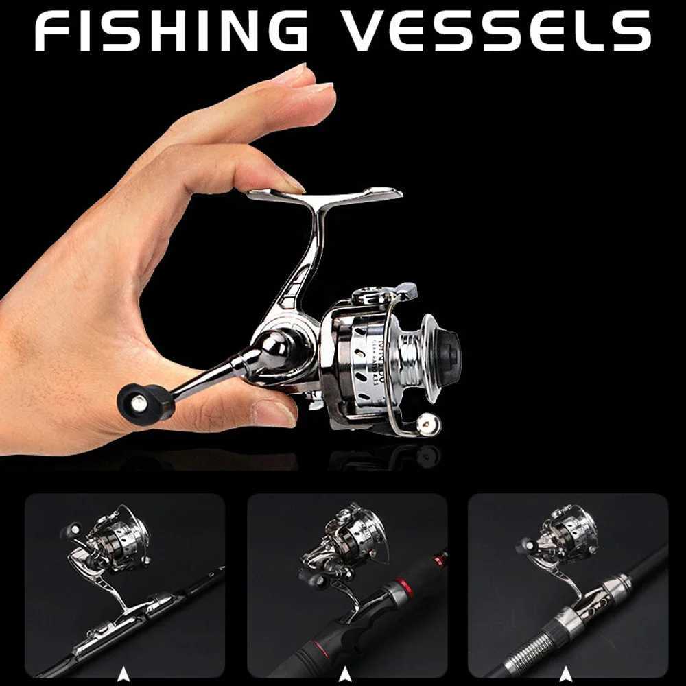 Power All Metal Mini Spinning Fishing Reel High Speed 4.3 1 Coil ft/Right Hand for Boat Rock Ice Fishing Lure Ultralight WheelXJ241209