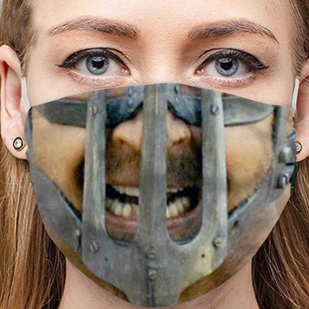 3pcsNEW Adult Men Women Face Mask Funny Pattern Cotton Mouth Masks Outdoor Masque Lavable Mask for Face Halloween CosplayXJ241209