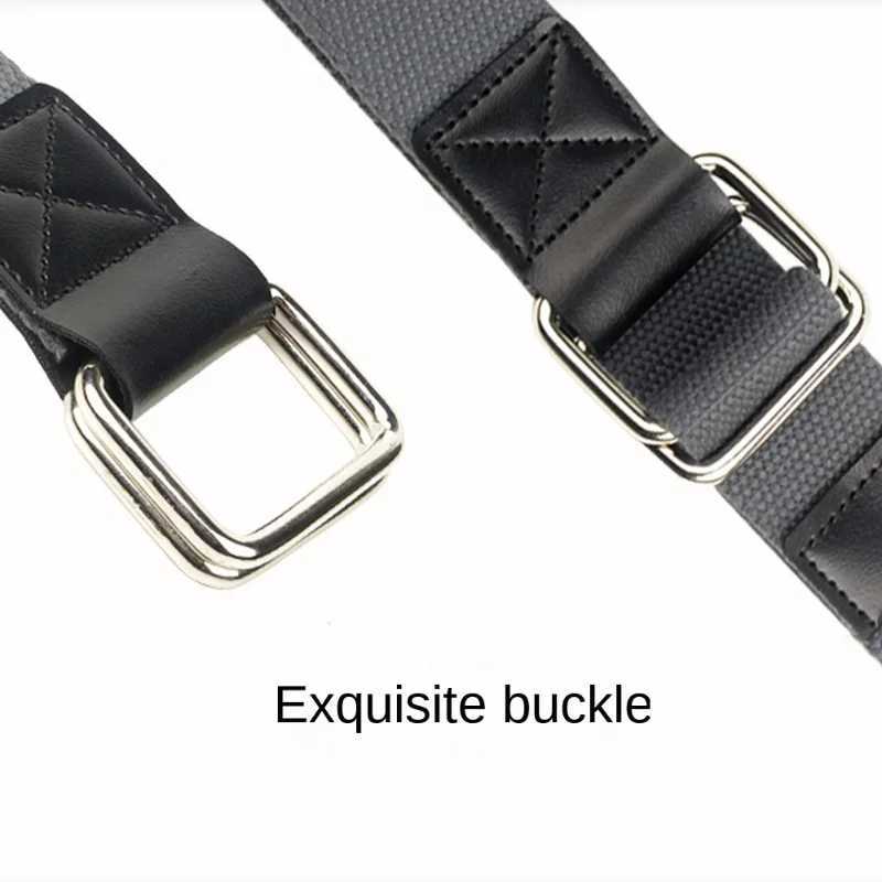 UNISEX white red black orange gray green casual canvas strap webbing double loop buckle jeans X241209