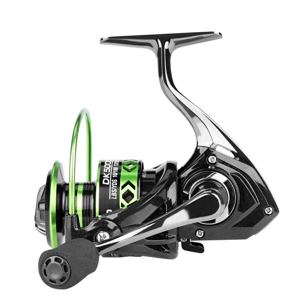 DKIO TK2000~7000 All-Metal Black Green Fishing Reel 5.2 1 Gear Ratio Max Drag 12kg Spinning Reel Freshwater Seawater Dual UseXJ241209