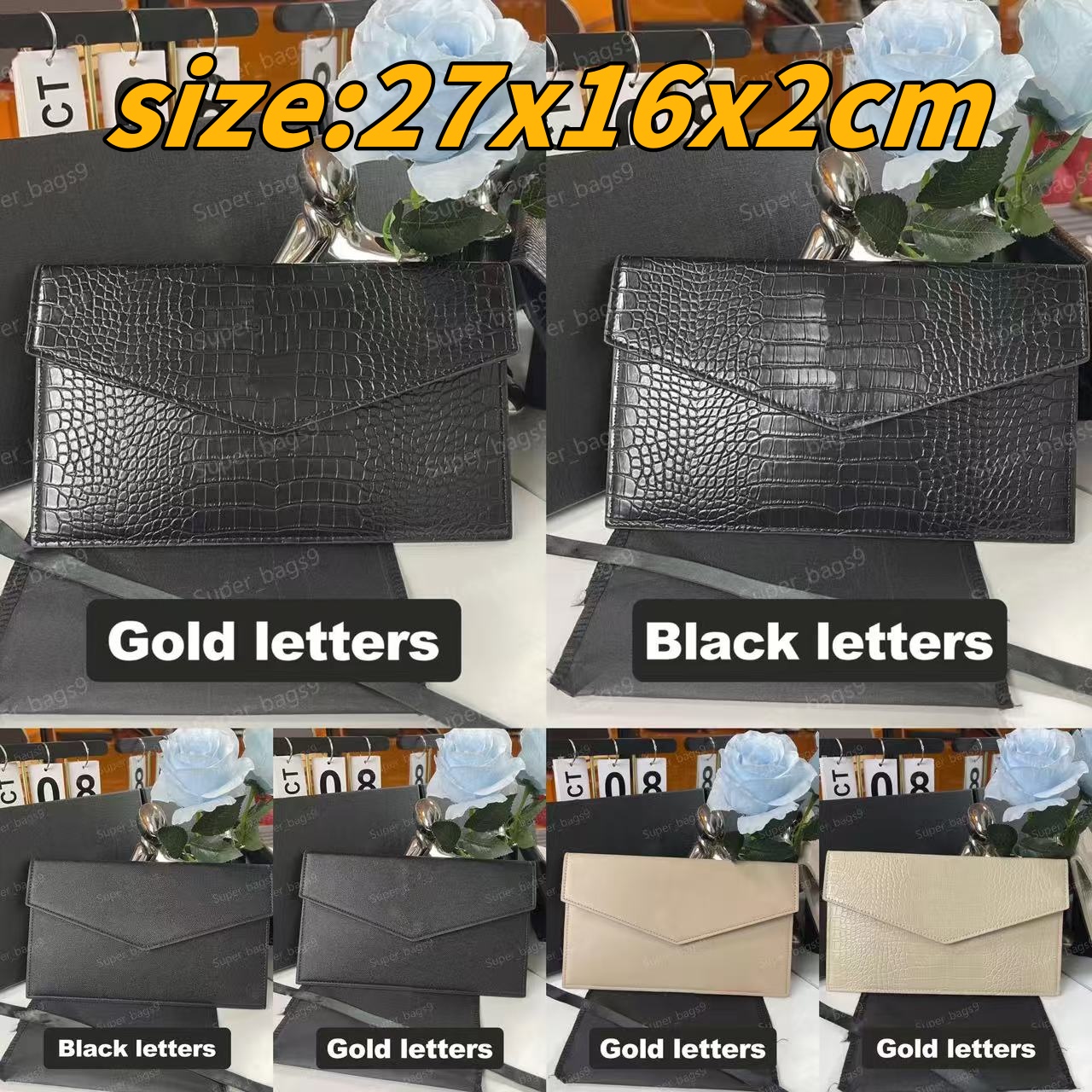 Designer clutch bag women bags designer bag for women luxury wallets mini purse lady purses card holders envelope bag metal letters with box