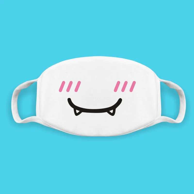 3pcsCotton Kawaii Funny Anime Expression Mouth Face Mask Smile Breathable Masks For Korean Unisex Face Mouth Muffle Mask AccessoriesXJ241209