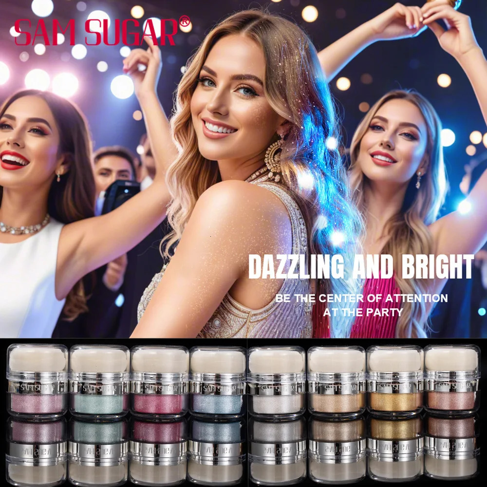 Air cushion highlighter glitter multifunctional three-dimensional brightening pearlescent eyeshadow body patting powder 241209