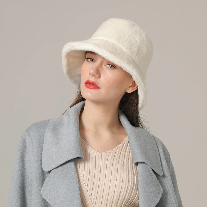 Home>Products>Fashion Rabbit Fur Bucket Hat>Womens Solid Color Fishermans Hat>Winter Womens Fishing Hat>Warm Panama Hat 241205