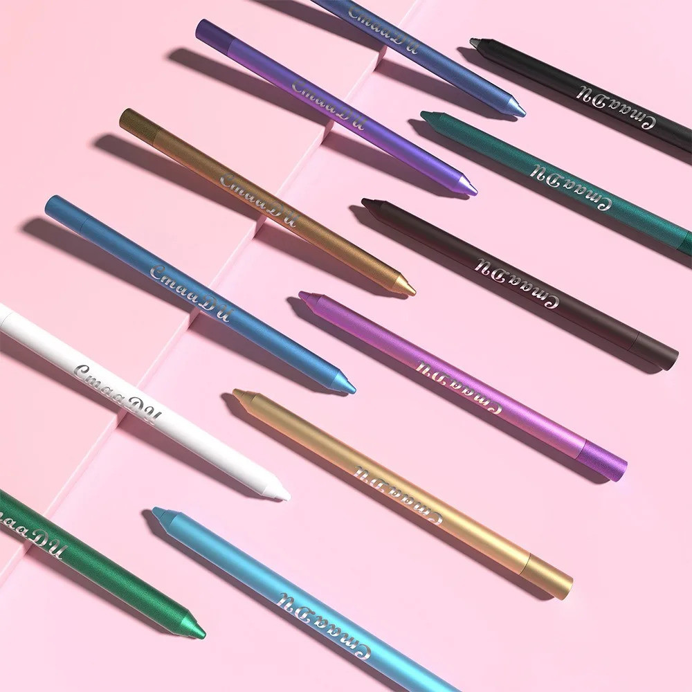 12 Colors Matte Gel Eyeliner Pencil Set Waterproof Smoky Blue Black Colourful Lying Silkworm Eye Shadow Smooth Gel Pigments 241209