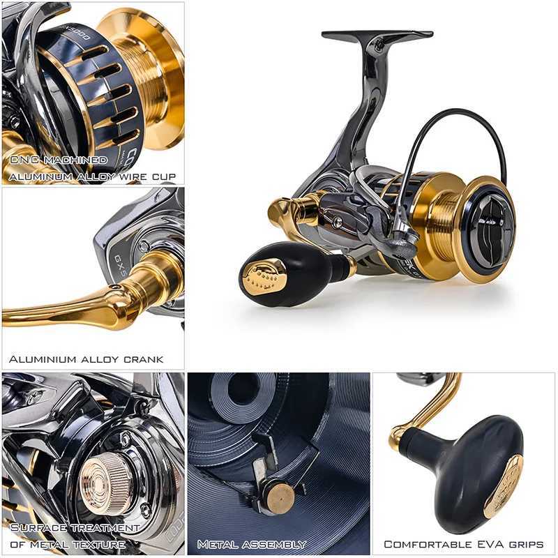 PRO BEROS Fishing Spinning Reel Metal Spool 5.5 1 13+1BB Ball Bearings Carp Fishing Reel 1000-5000 Metal Line Cup Sea TackXJ241209