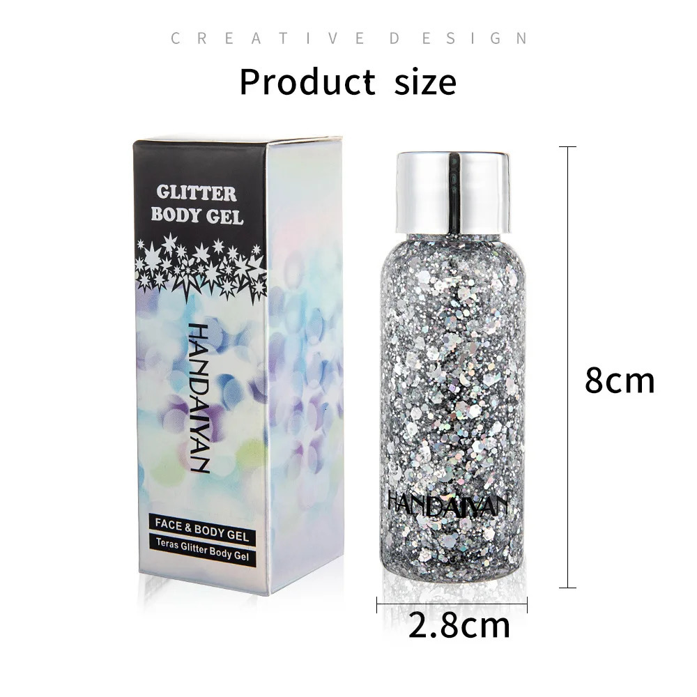 Liquid Glitter Gel Body Glitter Gel Sequins Face Eyes Hair Prom Party Mermaid Scales Not Easy To Take Off Makeup Accessories 241209