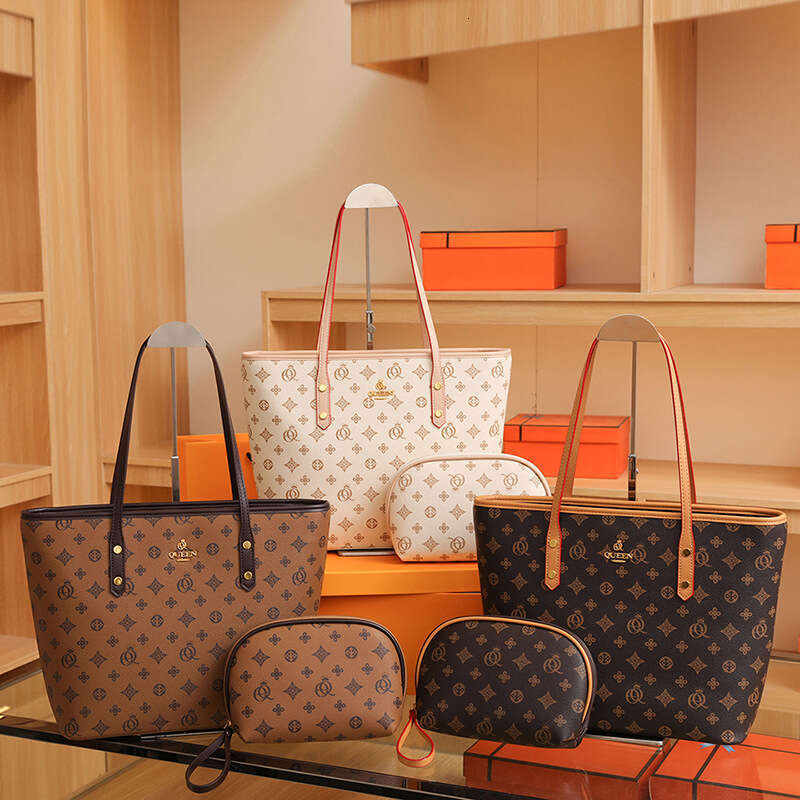 High end, light luxury, large women's fashionable and classic letter printed tote bag, designed with contrasting colors, shoulder bag