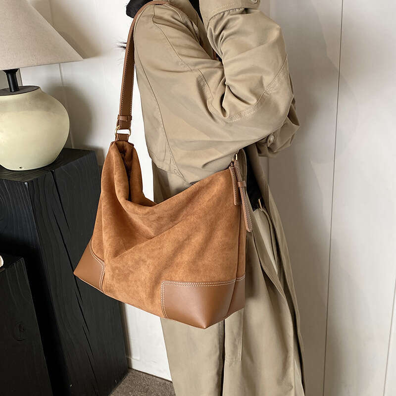 Tote Bags for Women PU Leather Suede Shoulder Bags Tote Purses Handbags Medium Top Handle Satchel Shoulder Bag Suede Handbag Travel Winter Fall