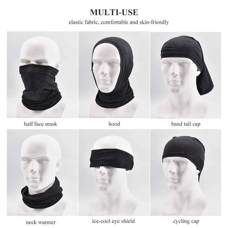 3pcsCamouflage Bandana UV400 Ice Silk Half Face Mask Cycling MotorcycleFishing Magic Scarf Outdoor Sports Face Cover HeadbandXJ241209